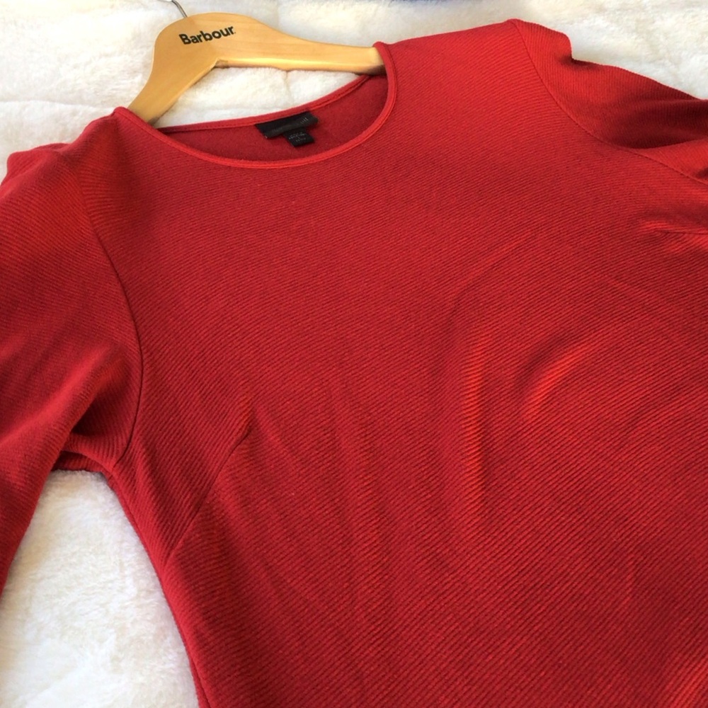 J. Jill Red Long Sleeve Baby Ribbed Women's Top L Petite